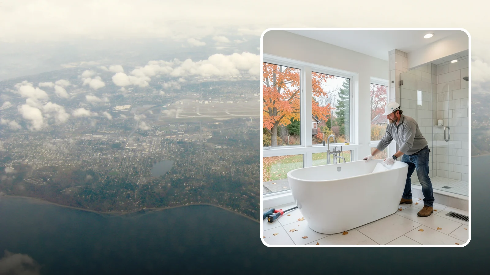 Freestanding Tub Installation in Burien, King County, WA - A freestanding tub installation places a striking standalone soaking tub as your bathroom's centerpiece.