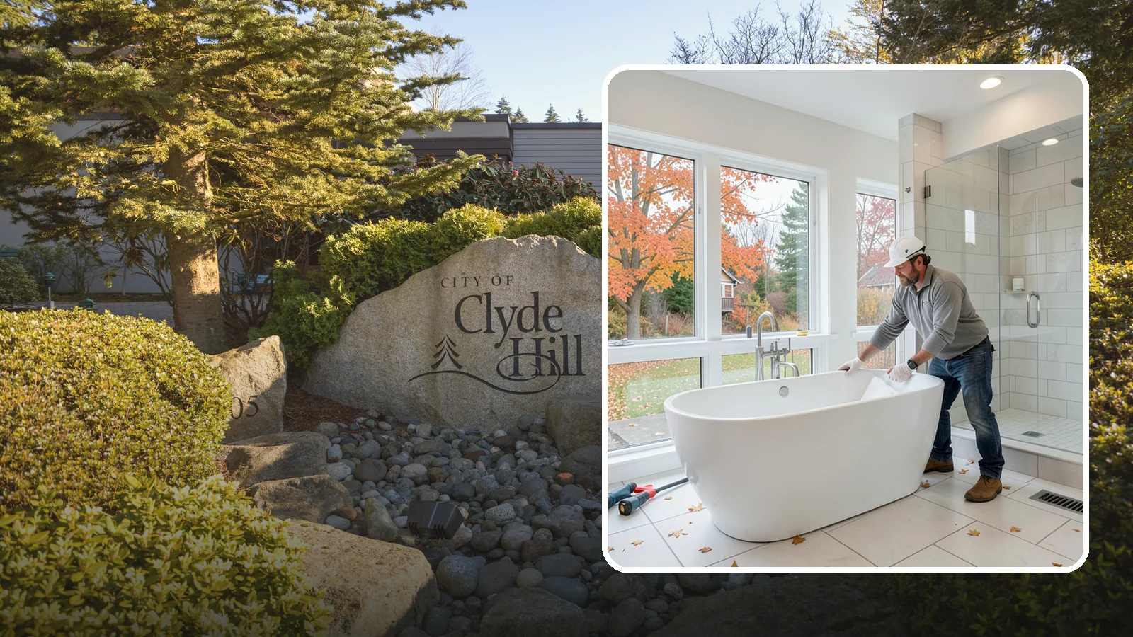 Freestanding Tub Installation in Clyde Hill, King County, WA - A freestanding tub installation places a striking standalone soaking tub as your bathroom's centerpiece.