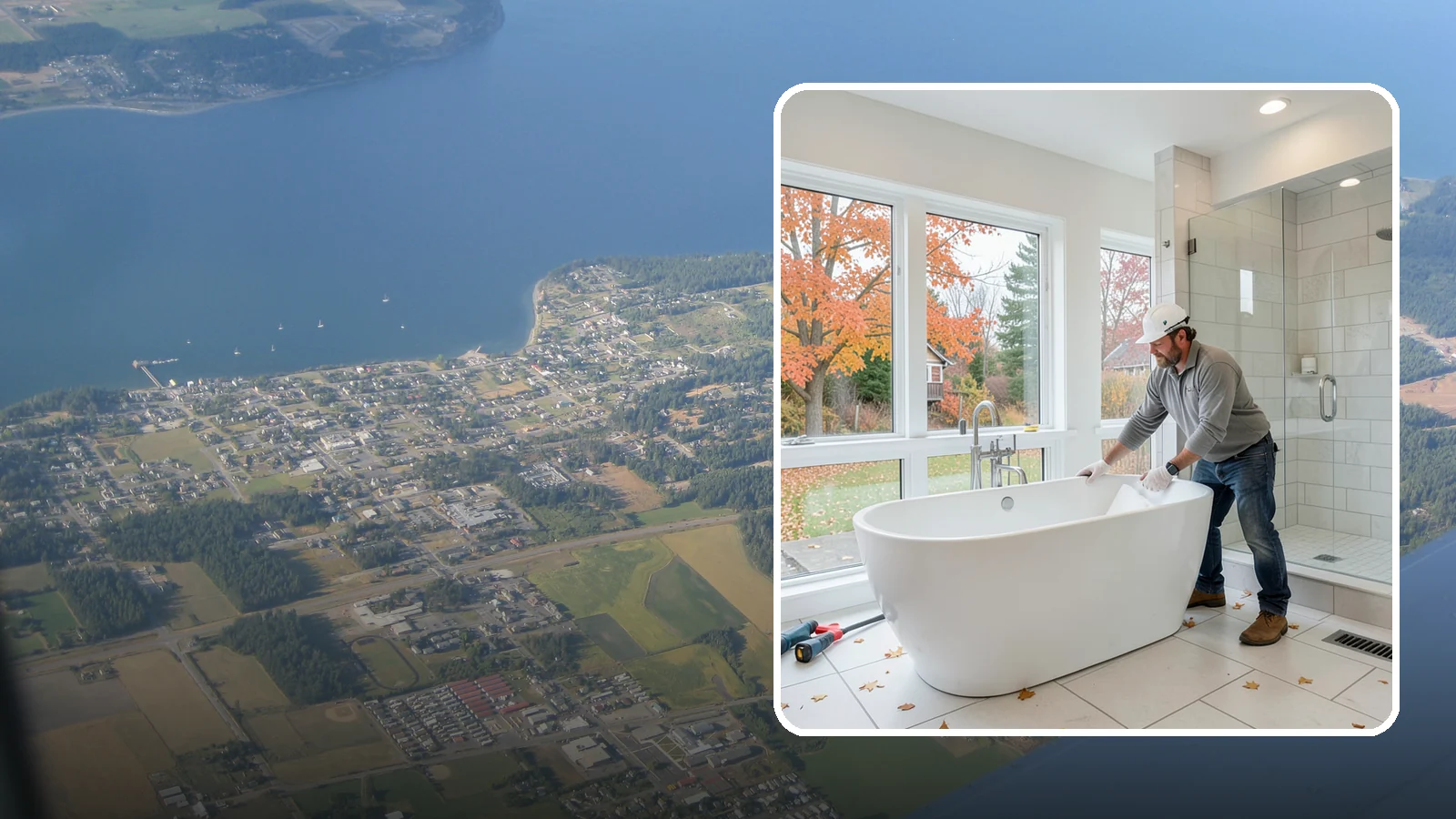 Freestanding Tub Installation in Coupeville, Island County, WA - A freestanding tub installation places a striking standalone soaking tub as your bathroom's centerpiece.