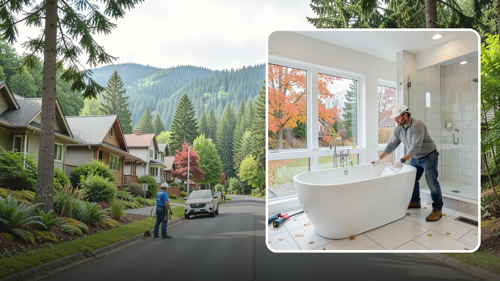 Freestanding Tub Installation in Darrington, Snohomish County, WA - A freestanding tub installation places a striking standalone soaking tub as your bathroom's centerpiece.