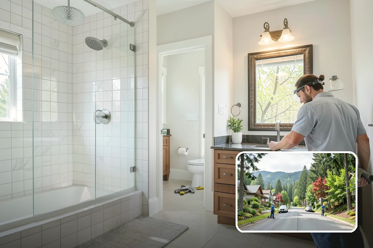 Freestanding Tub Installation in Darrington, Snohomish County, WA - Serves as a dramatic focal point