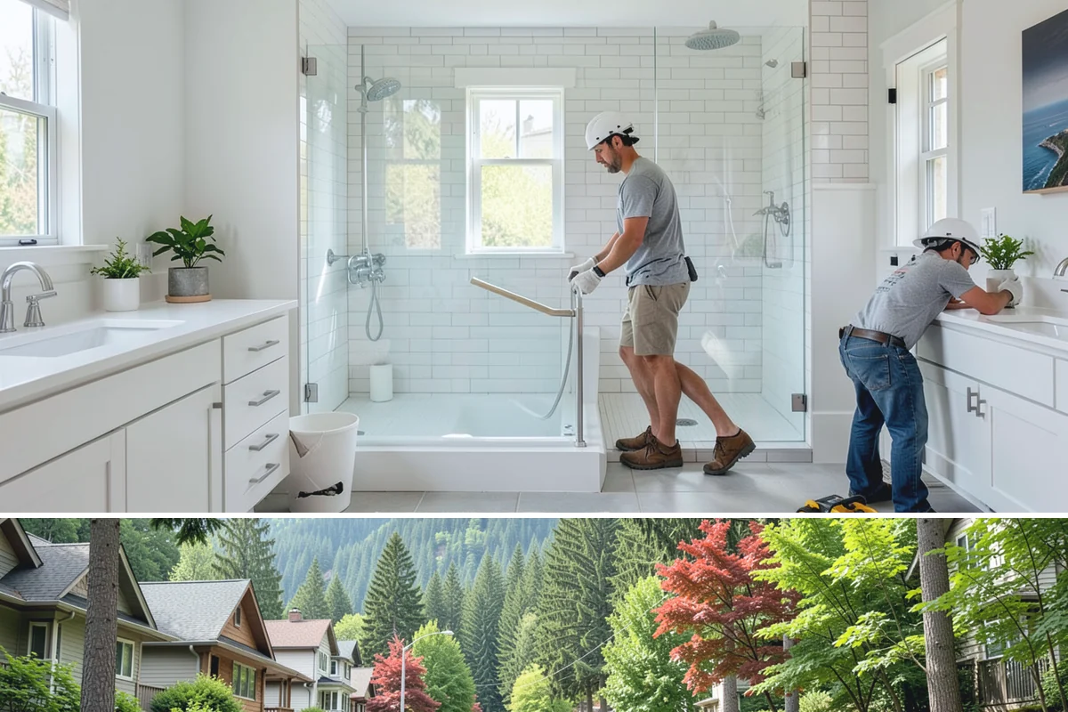 Freestanding Tub Installation in Darrington, Snohomish County, WA - A freestanding soaking tub is especially inviting in winter, making the colder months a fitting time to install one.