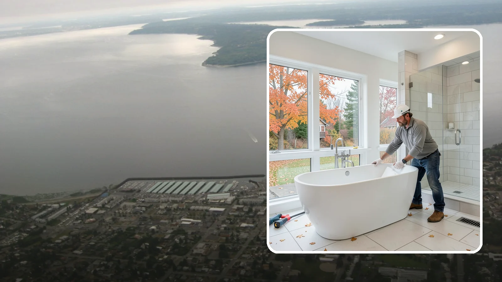 Freestanding Tub Installation in Des Moines, King County, WA - A freestanding tub installation places a striking standalone soaking tub as your bathroom's centerpiece.