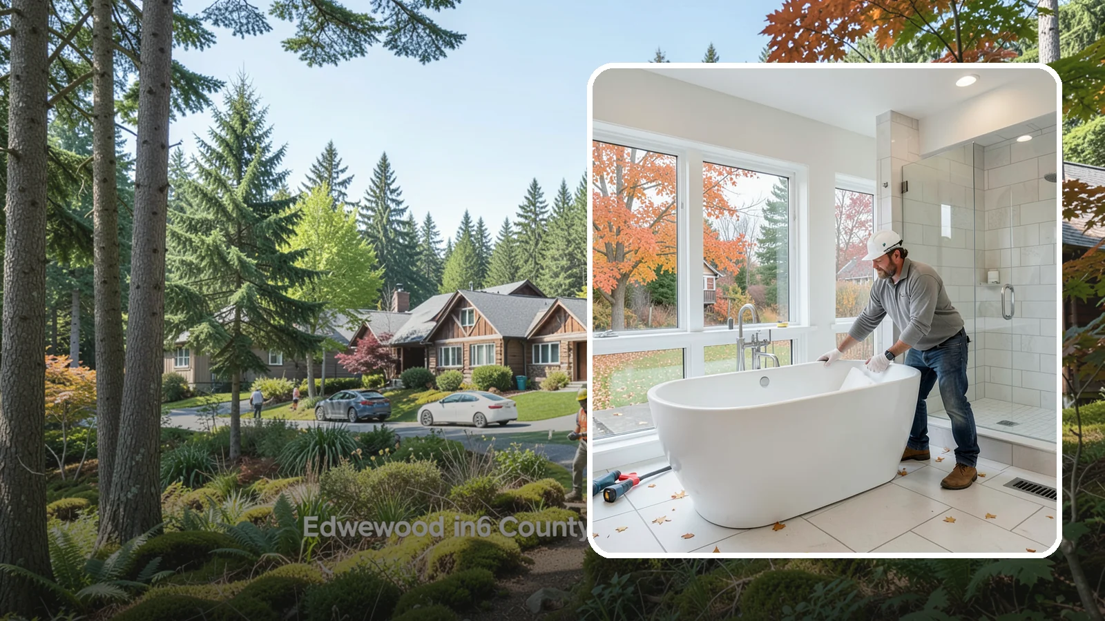 Freestanding Tub Installation in Edgewood, Pierce County, WA - A freestanding tub installation places a striking standalone soaking tub as your bathroom's centerpiece.