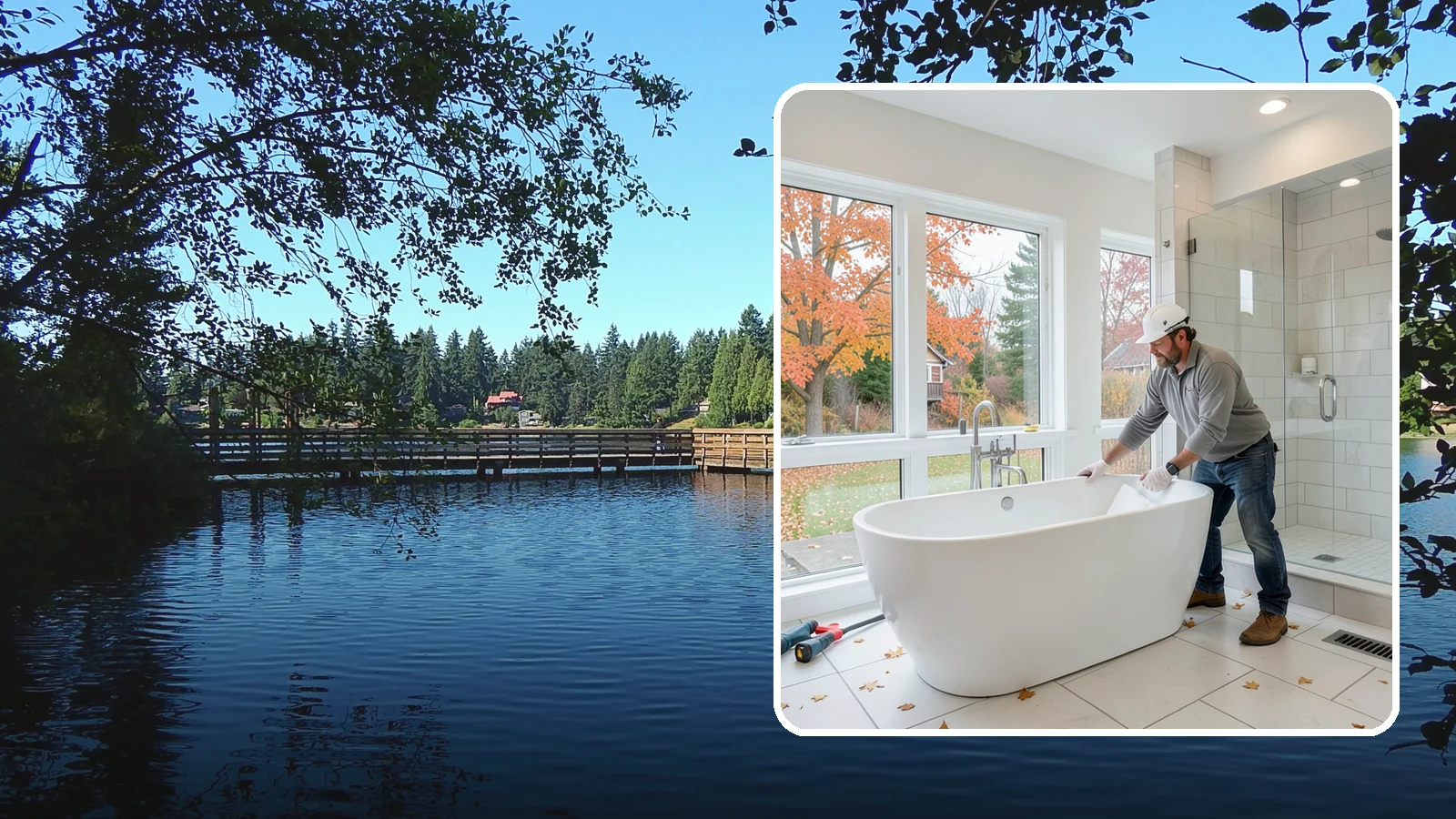 Freestanding Tub Installation in Federal Way, King County, WA - A freestanding tub installation places a striking standalone soaking tub as your bathroom's centerpiece.