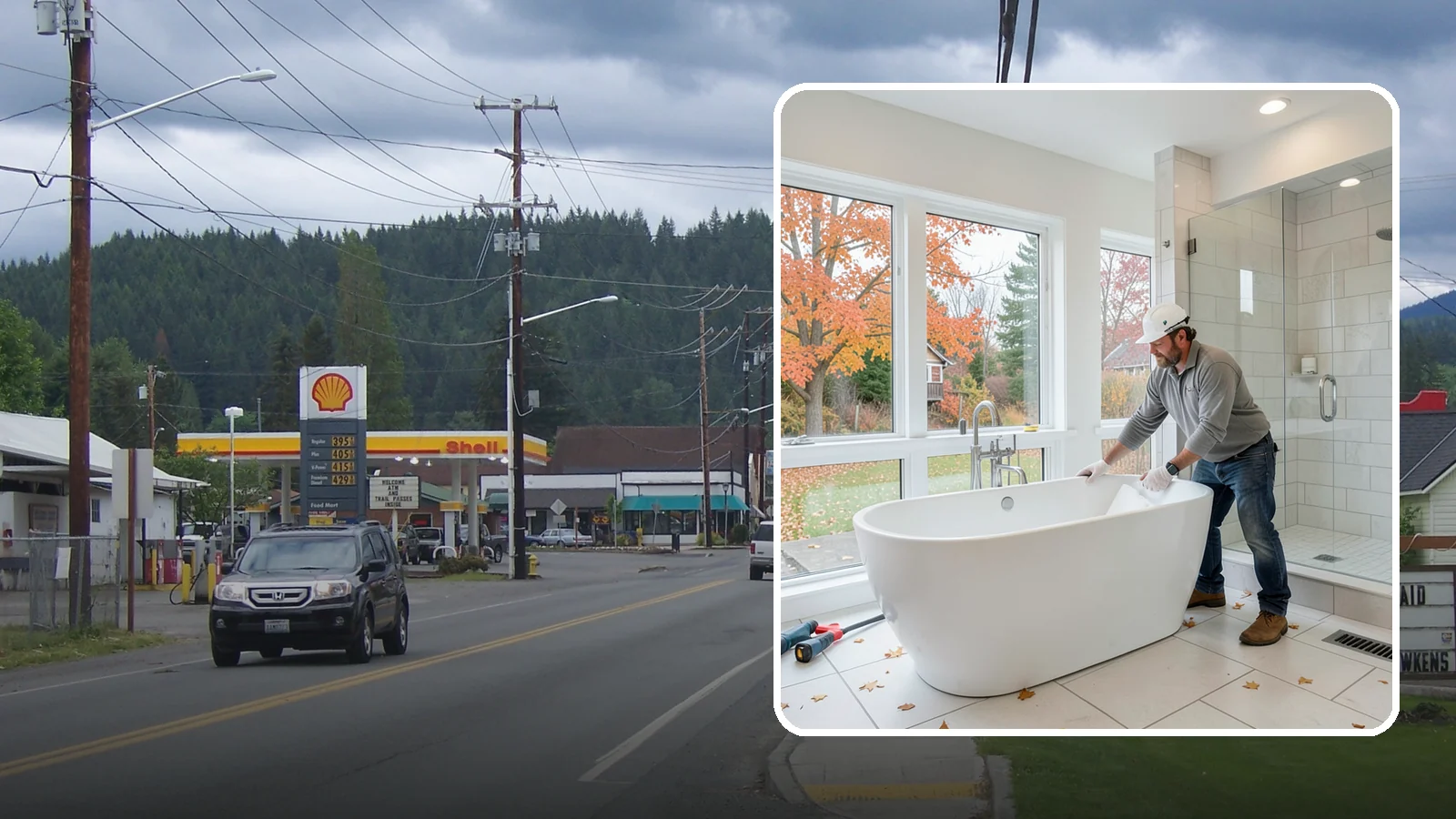 Freestanding Tub Installation in Granite Falls, Snohomish County, WA - A freestanding tub installation places a striking standalone soaking tub as your bathroom's centerpiece.