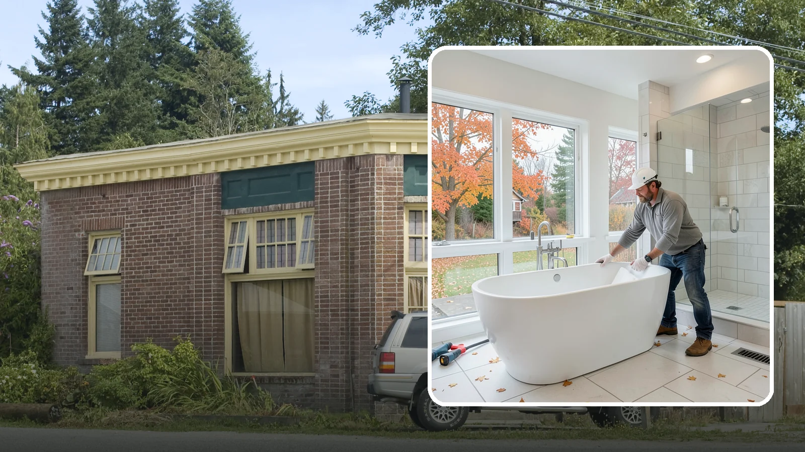 Freestanding Tub Installation in Hamilton, Skagit County, WA - A freestanding tub installation places a striking standalone soaking tub as your bathroom's centerpiece.
