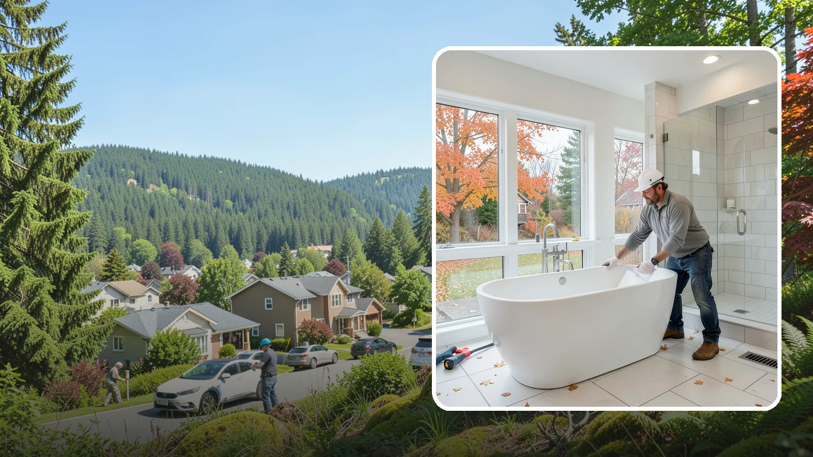 Freestanding Tub Installation in Index, Snohomish County, WA - A freestanding tub installation places a striking standalone soaking tub as your bathroom's centerpiece.