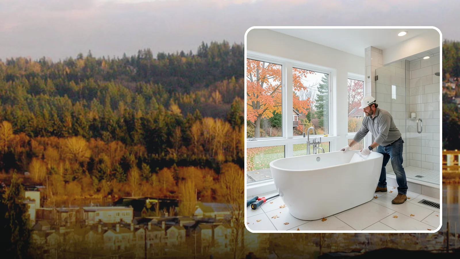 Freestanding Tub Installation in Kenmore, King County, WA - A freestanding tub installation places a striking standalone soaking tub as your bathroom's centerpiece.