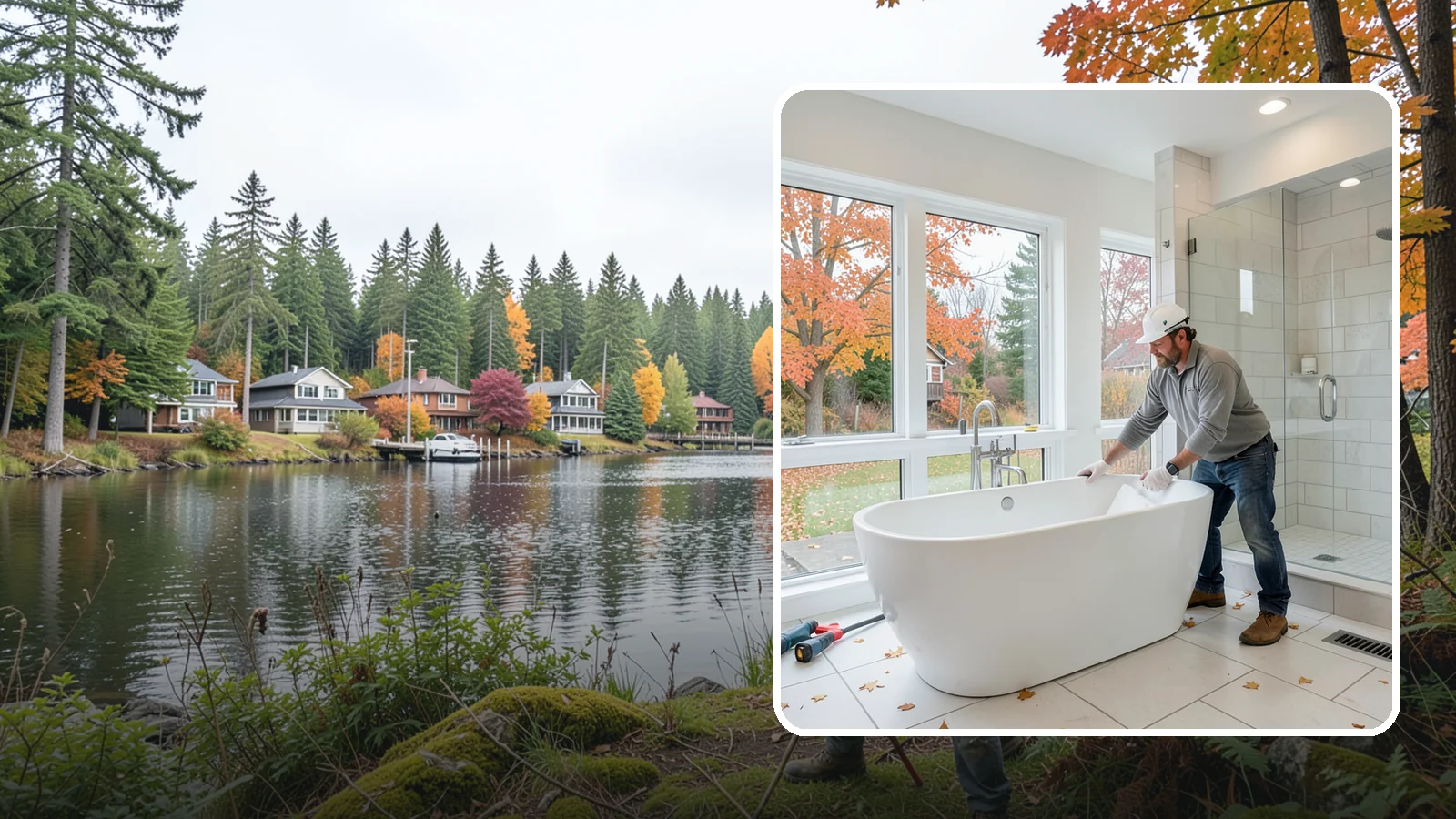 Freestanding Tub Installation in La Conner, Skagit County, WA - A freestanding tub installation places a striking standalone soaking tub as your bathroom's centerpiece.