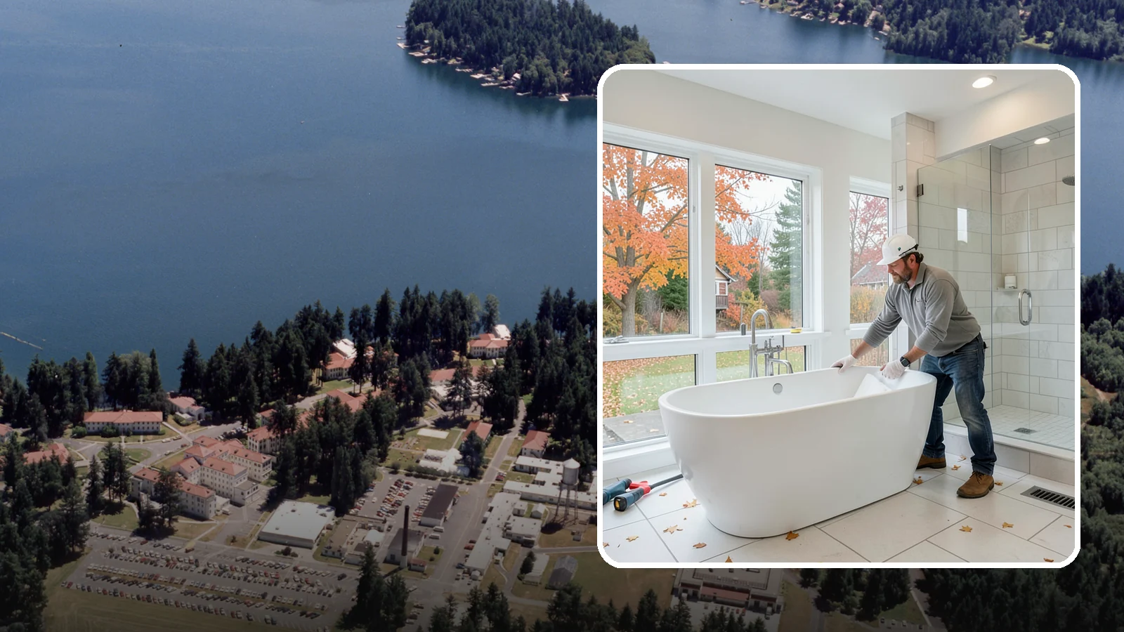 Freestanding Tub Installation in Lakewood, Pierce County, WA - A freestanding tub installation places a striking standalone soaking tub as your bathroom's centerpiece.