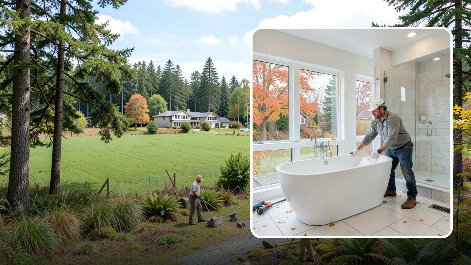 Freestanding Tub Installation in Lyman, Skagit County, WA - A freestanding tub installation places a striking standalone soaking tub as your bathroom's centerpiece.