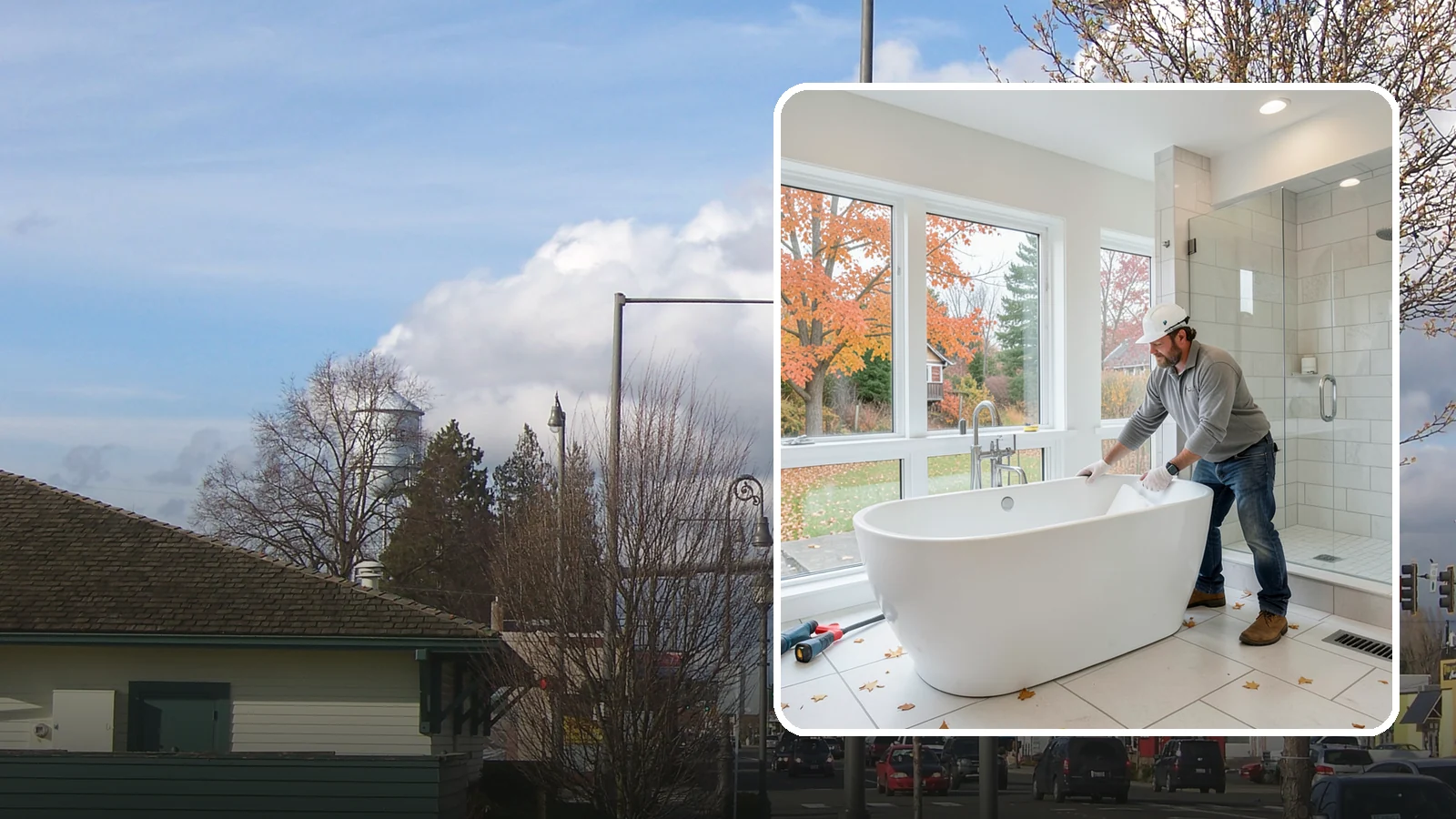 Freestanding Tub Installation in Marysville, Snohomish County, WA - A freestanding tub installation places a striking standalone soaking tub as your bathroom's centerpiece.