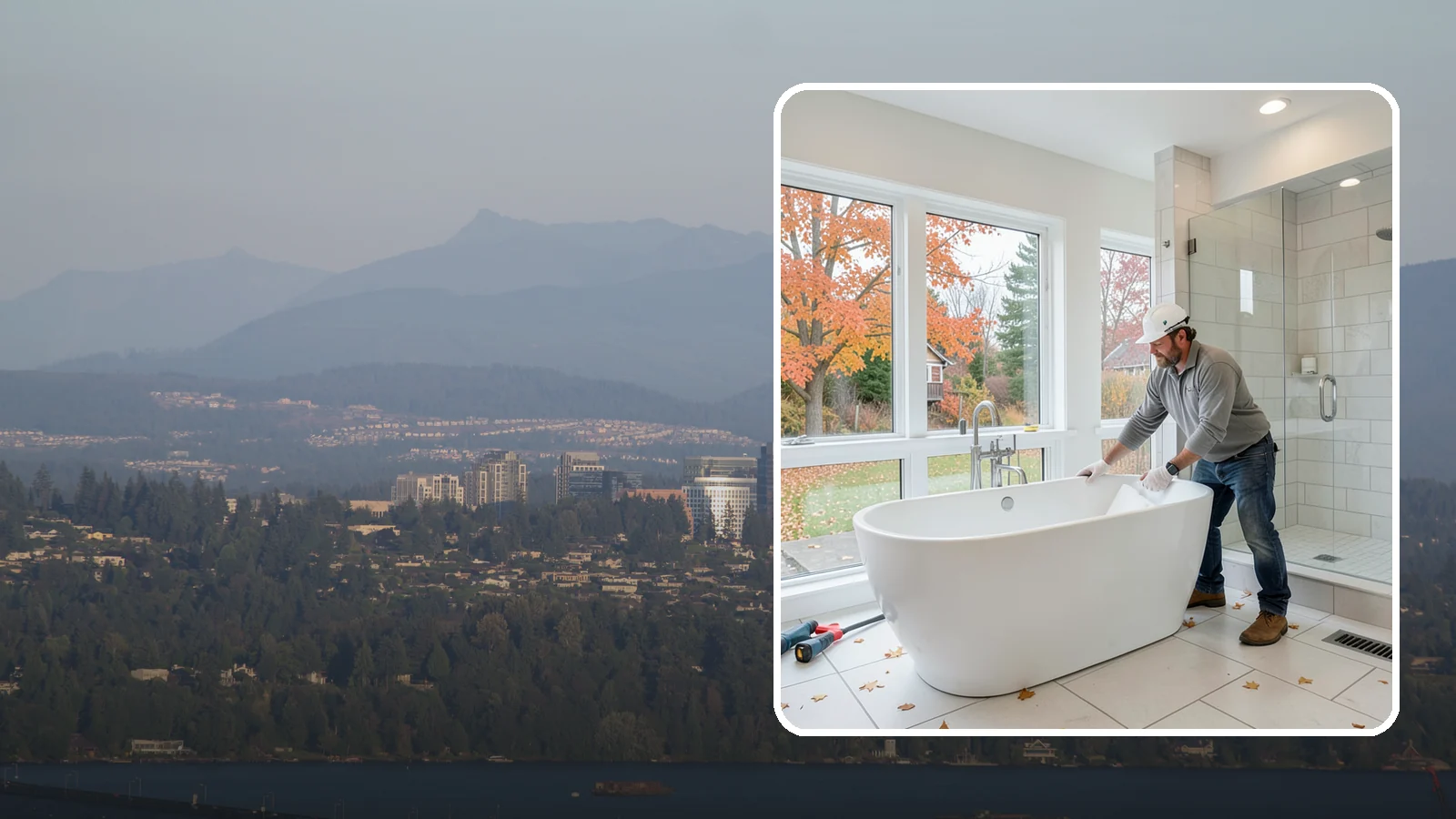 Freestanding Tub Installation in Medina, King County, WA - A freestanding tub installation places a striking standalone soaking tub as your bathroom's centerpiece.