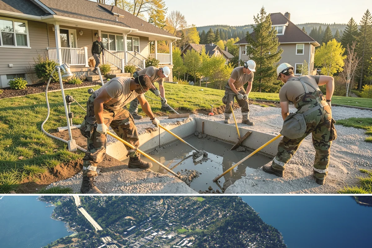 Freestanding Tub Installation in Mercer Island, King County, WA - A freestanding soaking tub is especially inviting in winter, making the colder months a fitting time to install one.