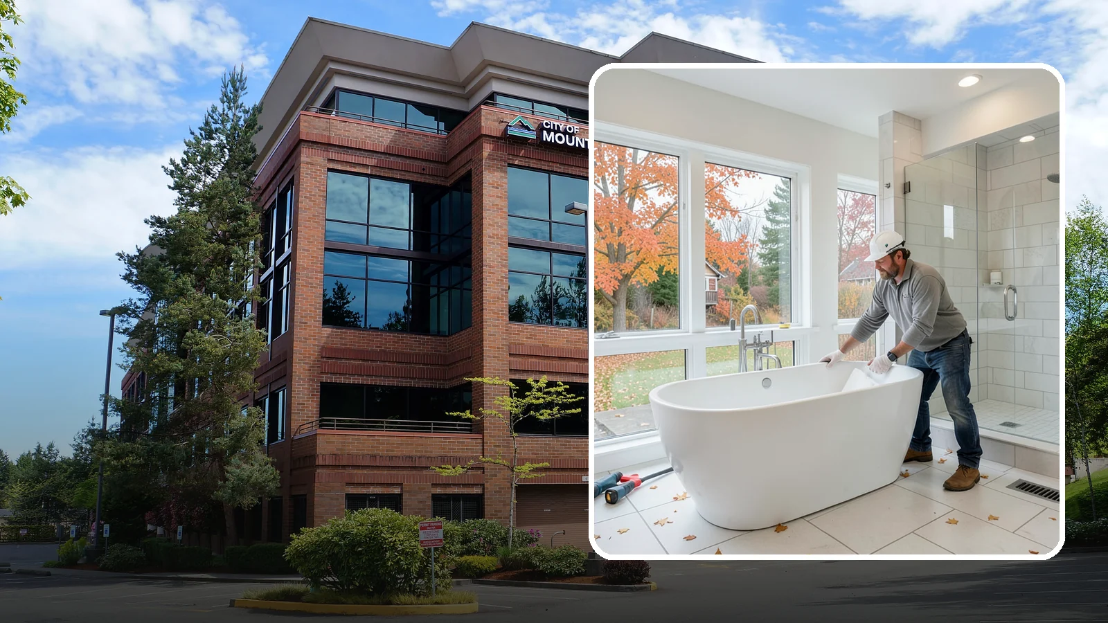Freestanding Tub Installation in Mountlake Terrace, Snohomish County, WA - A freestanding tub installation places a striking standalone soaking tub as your bathroom's centerpiece.