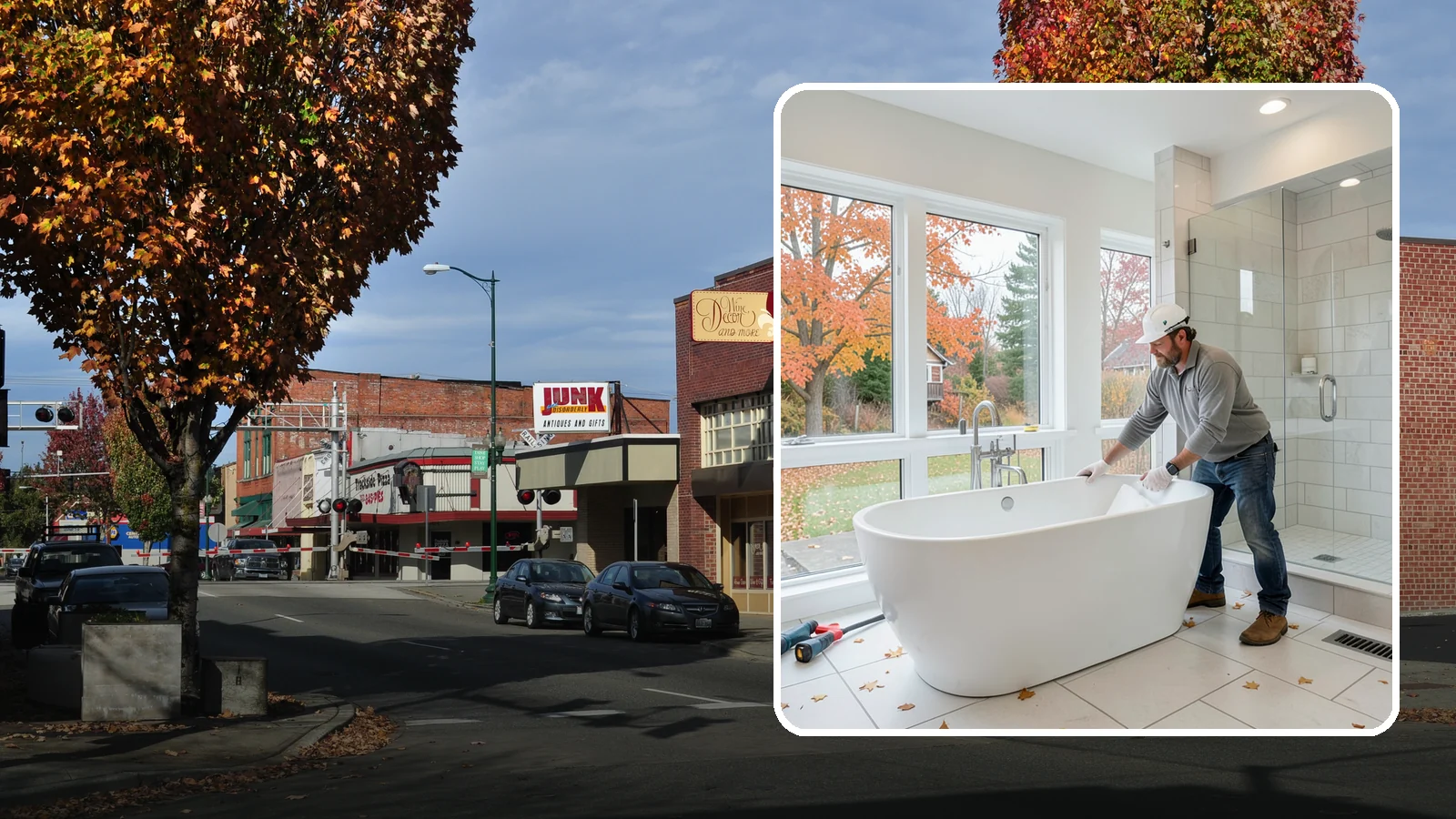 Freestanding Tub Installation in Puyallup, Pierce County, WA - A freestanding tub installation places a striking standalone soaking tub as your bathroom's centerpiece.