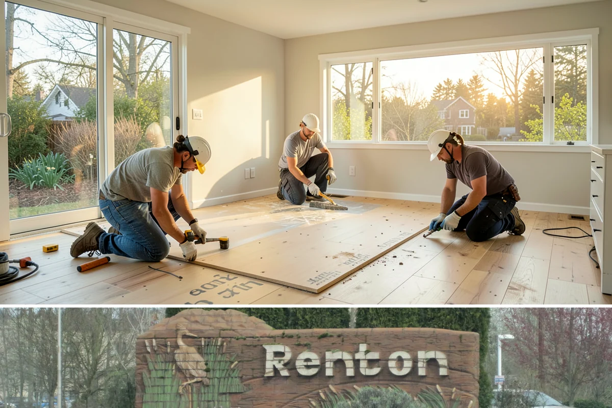 Freestanding Tub Installation in Renton, King County, WA - A freestanding soaking tub is especially inviting in winter, making the colder months a fitting time to install one.