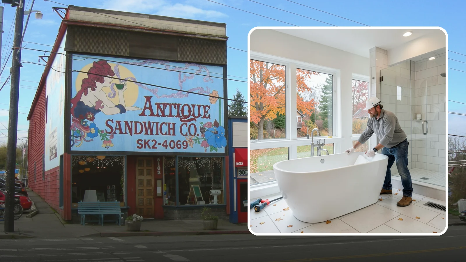Freestanding Tub Installation in Ruston, Pierce County, WA - A freestanding tub installation places a striking standalone soaking tub as your bathroom's centerpiece.