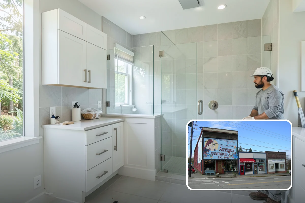 Freestanding Tub Installation in Ruston, Pierce County, WA - Serves as a dramatic focal point