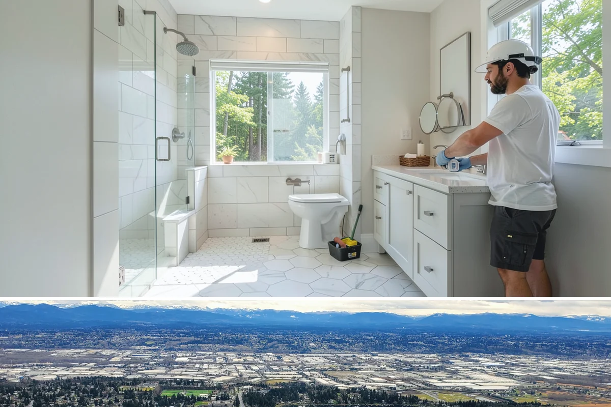 Freestanding Tub Installation in SeaTac, King County, WA - A freestanding soaking tub is especially inviting in winter, making the colder months a fitting time to install one.