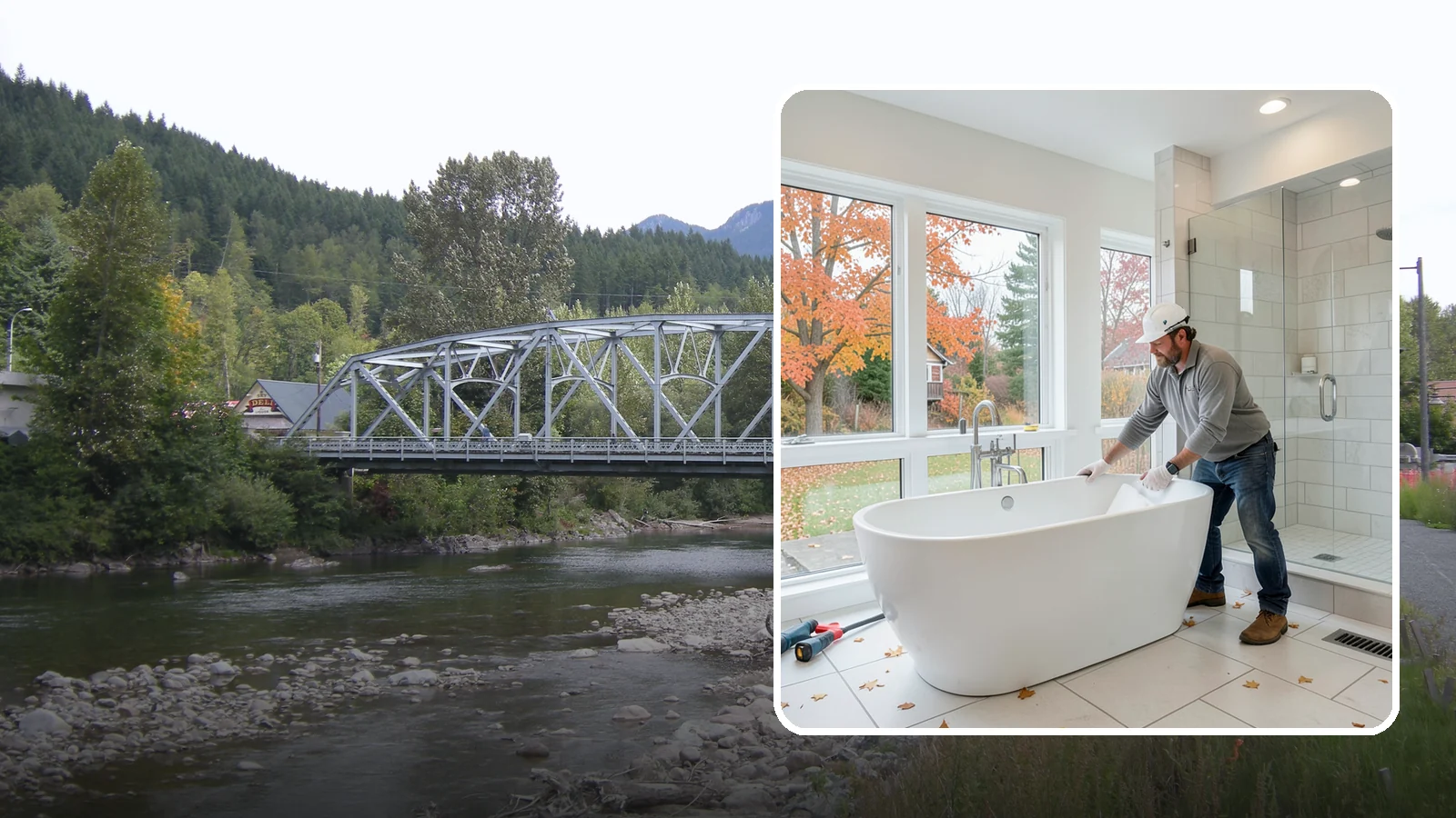 Freestanding Tub Installation in Skykomish, King County, WA - A freestanding tub installation places a striking standalone soaking tub as your bathroom's centerpiece.