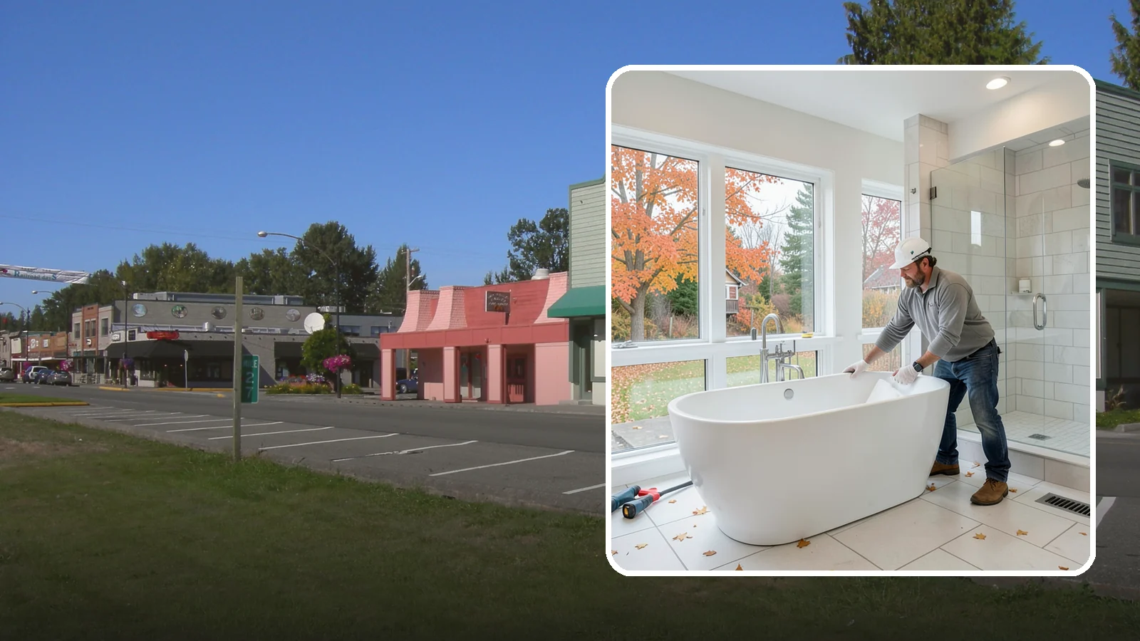 Freestanding Tub Installation in Snoqualmie, King County, WA - A freestanding tub installation places a striking standalone soaking tub as your bathroom's centerpiece.