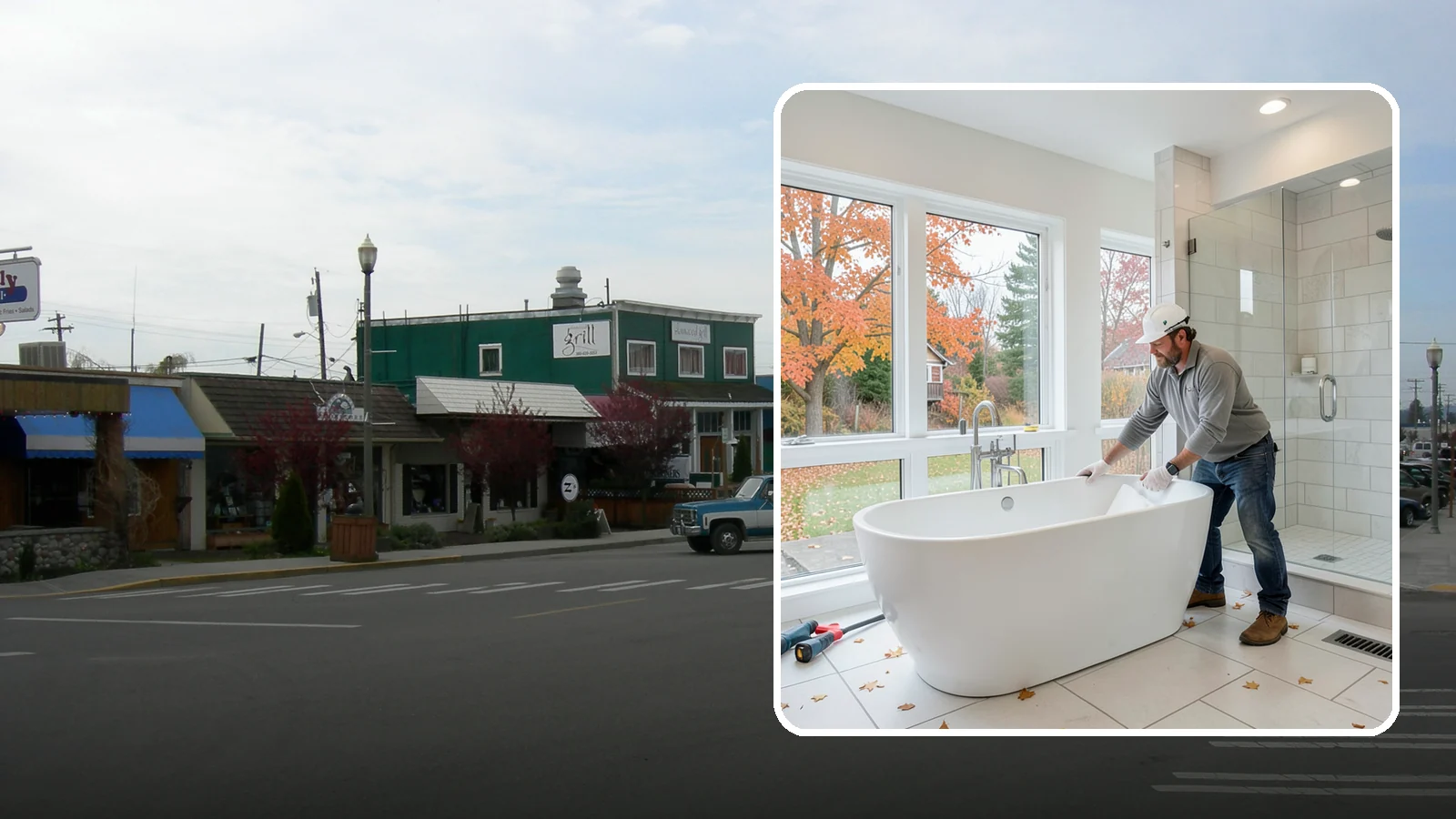 Freestanding Tub Installation in Stanwood, Snohomish County, WA - A freestanding tub installation places a striking standalone soaking tub as your bathroom's centerpiece.