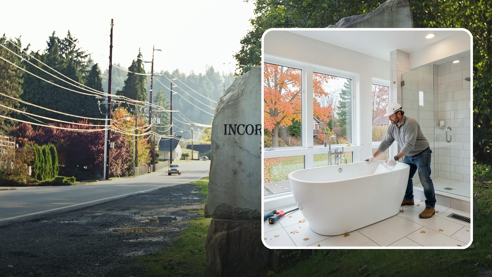 Freestanding Tub Installation in Wilkeson, Pierce County, WA - A freestanding tub installation places a striking standalone soaking tub as your bathroom's centerpiece.