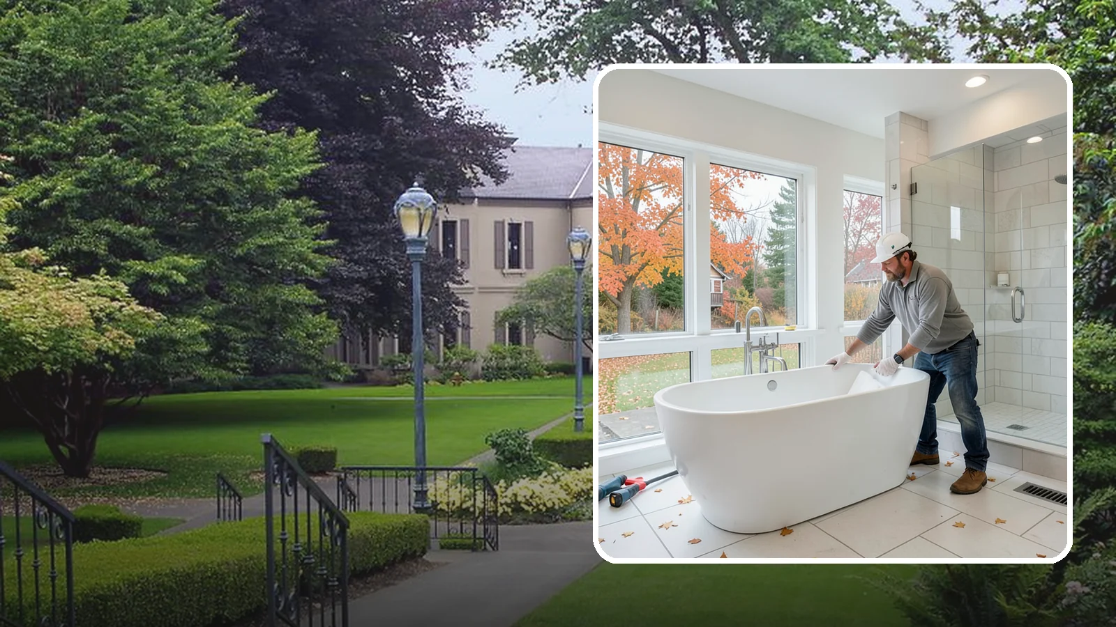 Freestanding Tub Installation in Woodinville, King County, WA - A freestanding tub installation places a striking standalone soaking tub as your bathroom's centerpiece.