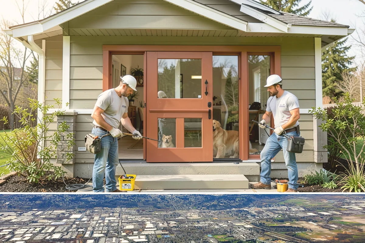 French Door Installation in Kent, King County, WA - Exterior French doors are best set during drier months, while interior pairs can be installed comfortably anytime.