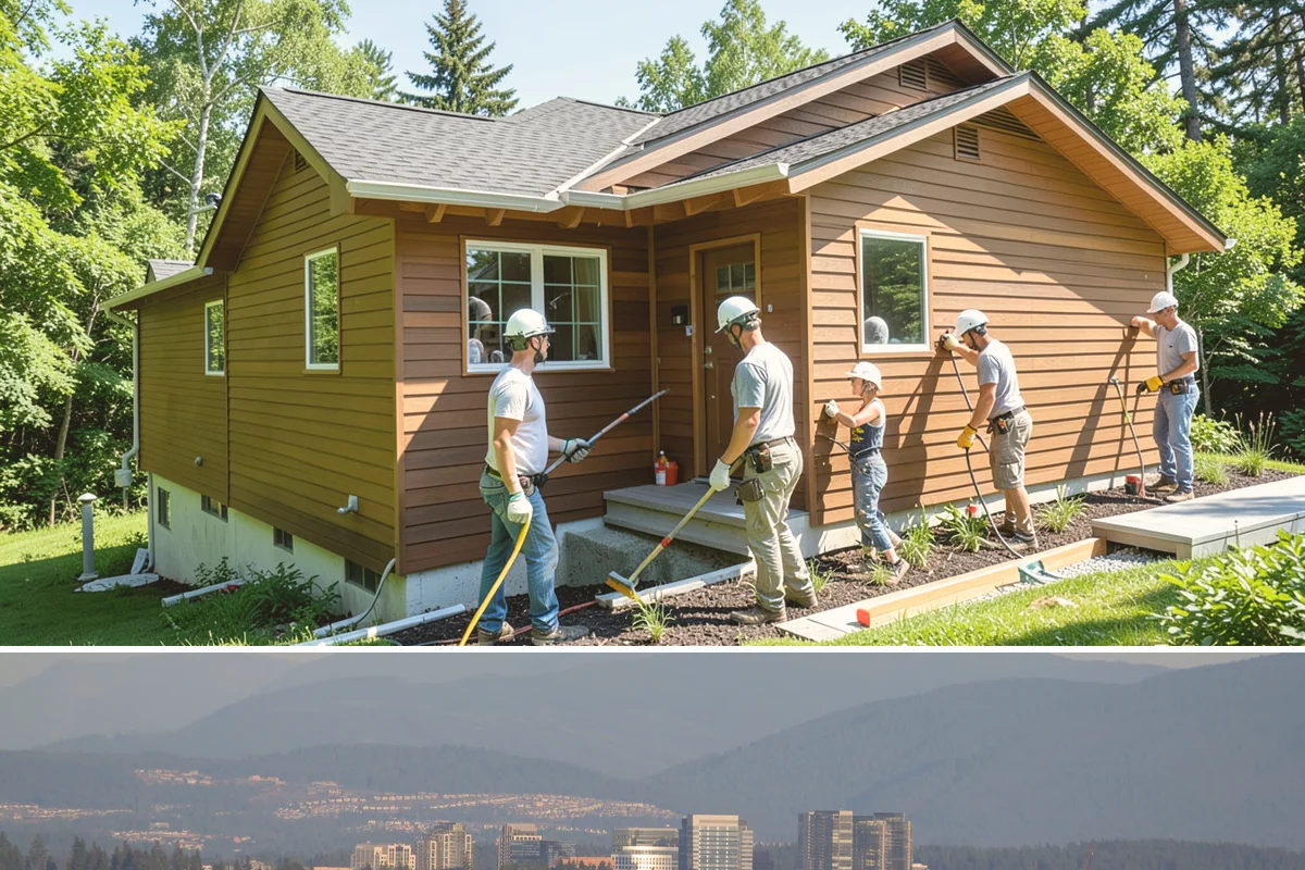 French Door Installation in Medina, King County, WA - Exterior French doors are best set during drier months, while interior pairs can be installed comfortably anytime.