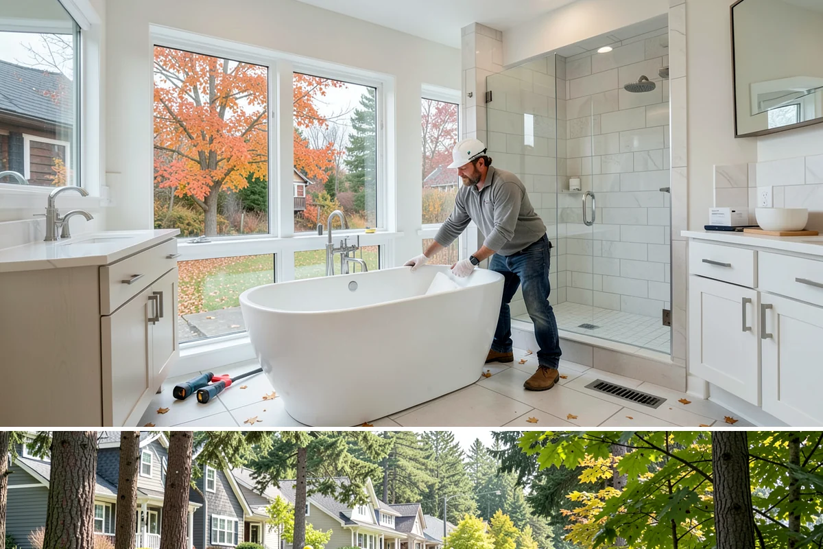 French Door Installation in Normandy Park, King County, WA - Exterior French doors are best set during drier months, while interior pairs can be installed comfortably anytime.