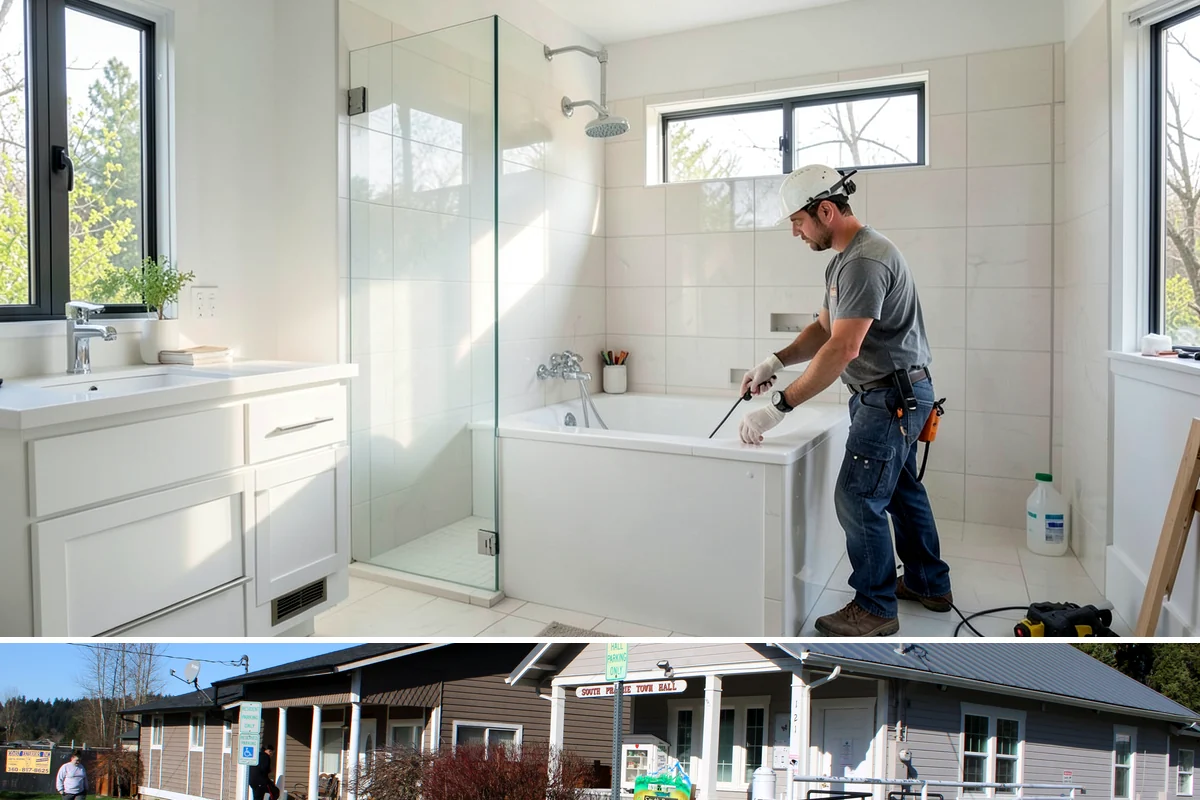 French Door Installation in South Prairie, Pierce County, WA - Exterior French doors are best set during drier months, while interior pairs can be installed comfortably anytime.