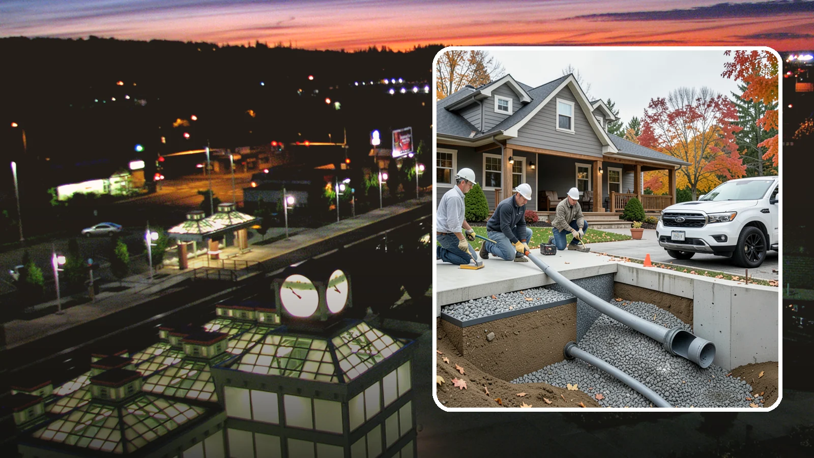 French Drain Installation in Auburn, King County, WA - Burying a gravel-and-pipe drain that intercepts groundwater and carries it away from your foundation or wet yard.