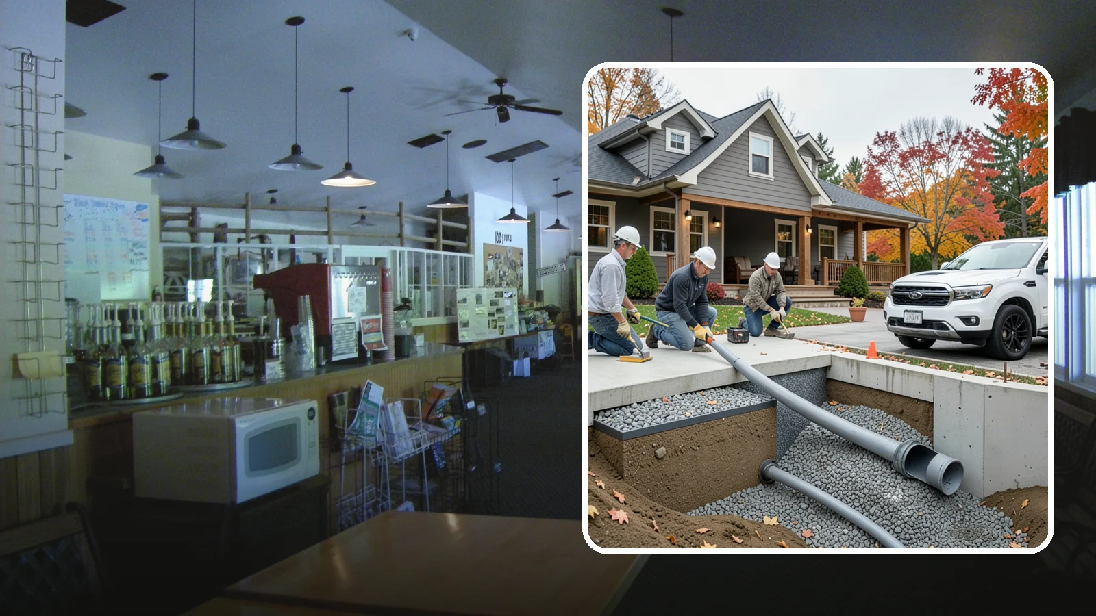 French Drain Installation in Black Diamond, King County, WA - Burying a gravel-and-pipe drain that intercepts groundwater and carries it away from your foundation or wet yard.