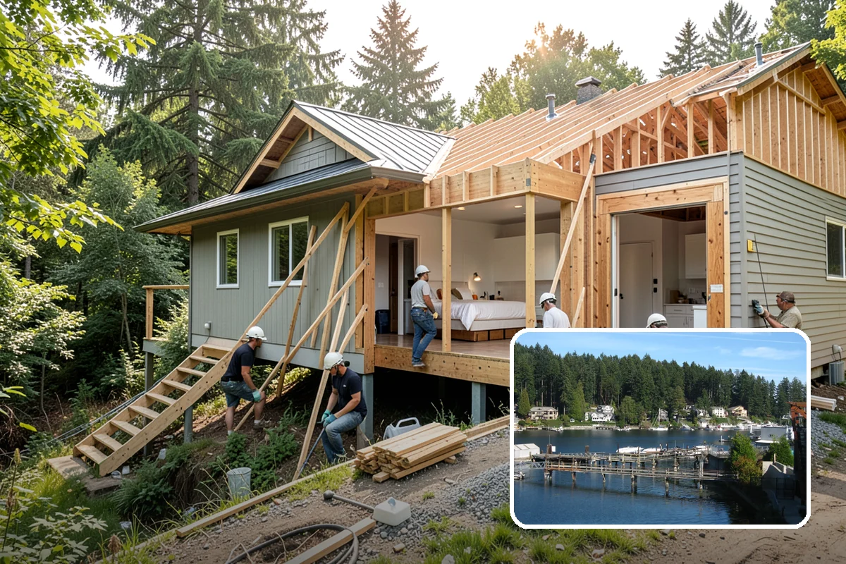 French Drain Installation in Gig Harbor, Pierce County, WA - Redirects groundwater away from foundations and low spots