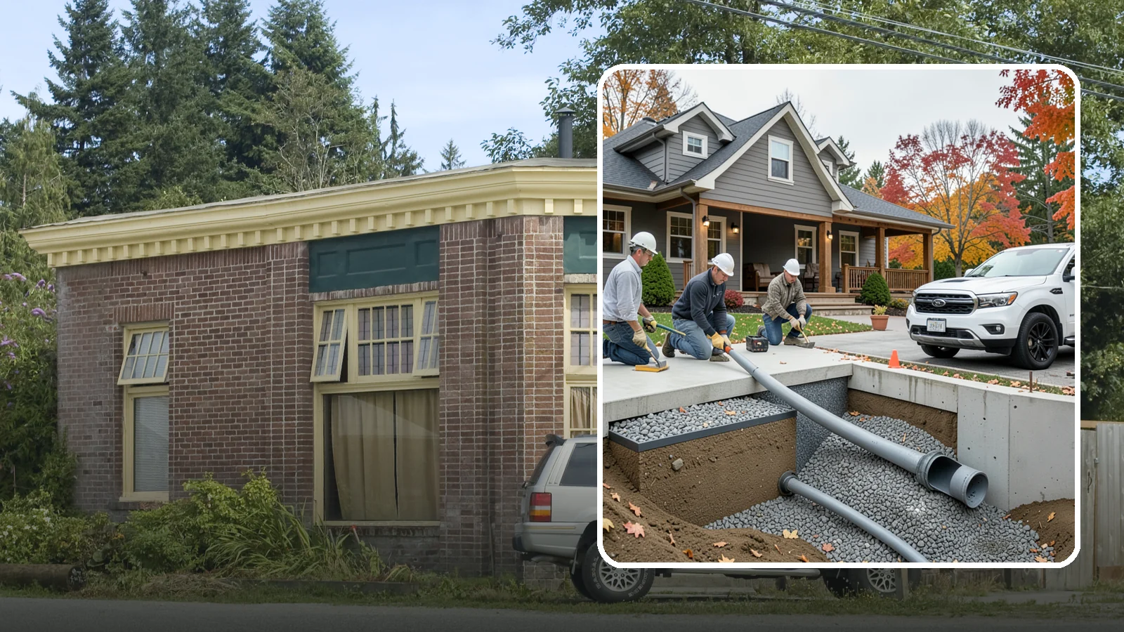 French Drain Installation in Hamilton, Skagit County, WA - Burying a gravel-and-pipe drain that intercepts groundwater and carries it away from your foundation or wet yard.