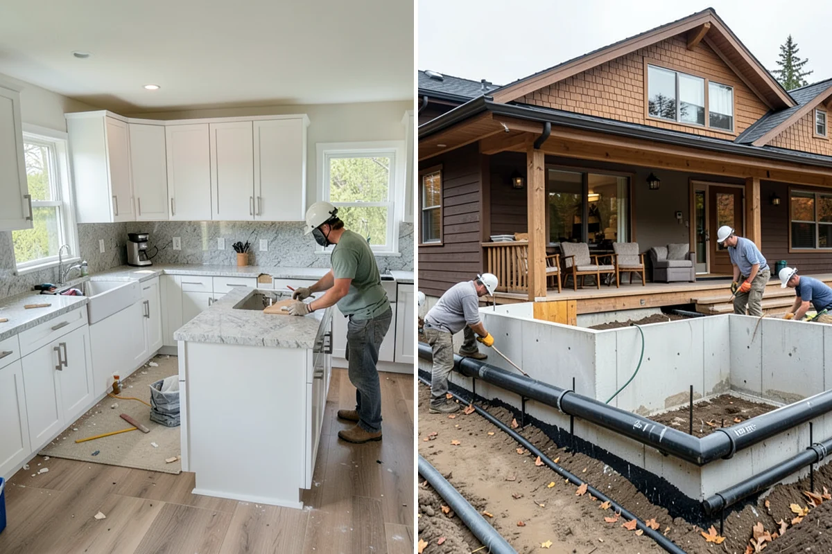 French Drain Installation in Hunts Point, King County, WA - Identify water flow and set the drain route and outlet