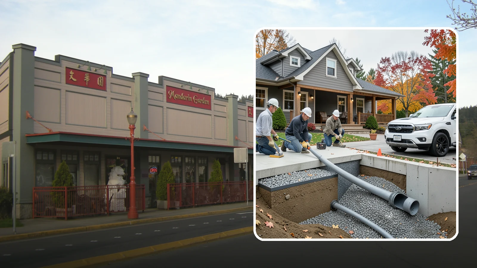 French Drain Installation in Issaquah, King County, WA - Burying a gravel-and-pipe drain that intercepts groundwater and carries it away from your foundation or wet yard.