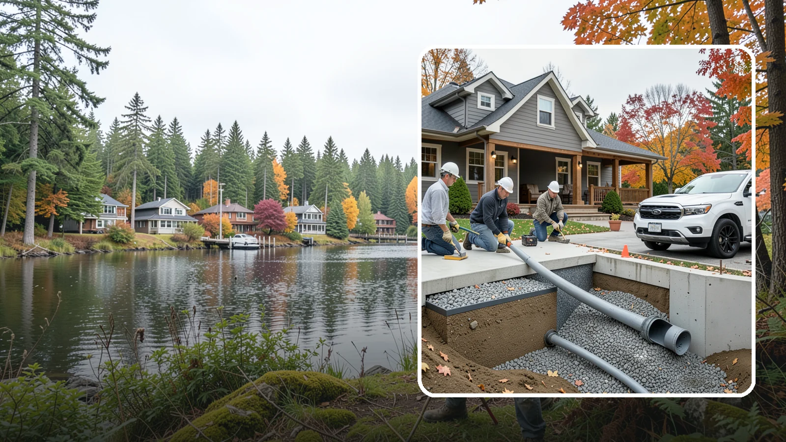 French Drain Installation in La Conner, Skagit County, WA - Burying a gravel-and-pipe drain that intercepts groundwater and carries it away from your foundation or wet yard.