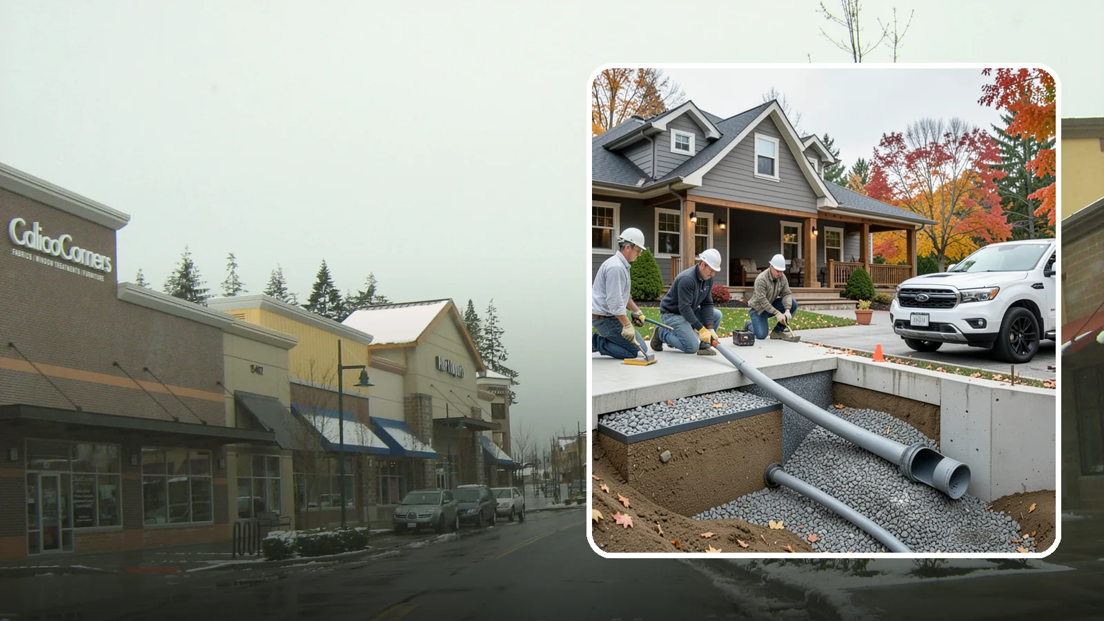 French Drain Installation in Mill Creek, Snohomish County, WA - Burying a gravel-and-pipe drain that intercepts groundwater and carries it away from your foundation or wet yard.
