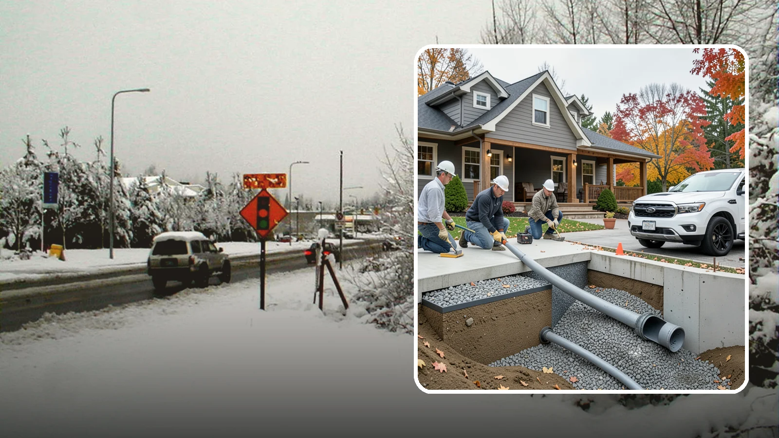 French Drain Installation in Newcastle, King County, WA - Burying a gravel-and-pipe drain that intercepts groundwater and carries it away from your foundation or wet yard.