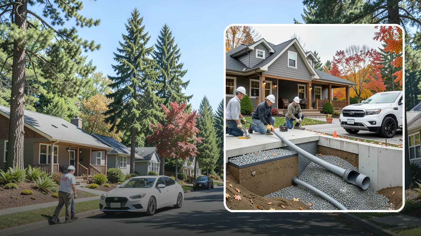 French Drain Installation in Orting, Pierce County, WA - Burying a gravel-and-pipe drain that intercepts groundwater and carries it away from your foundation or wet yard.