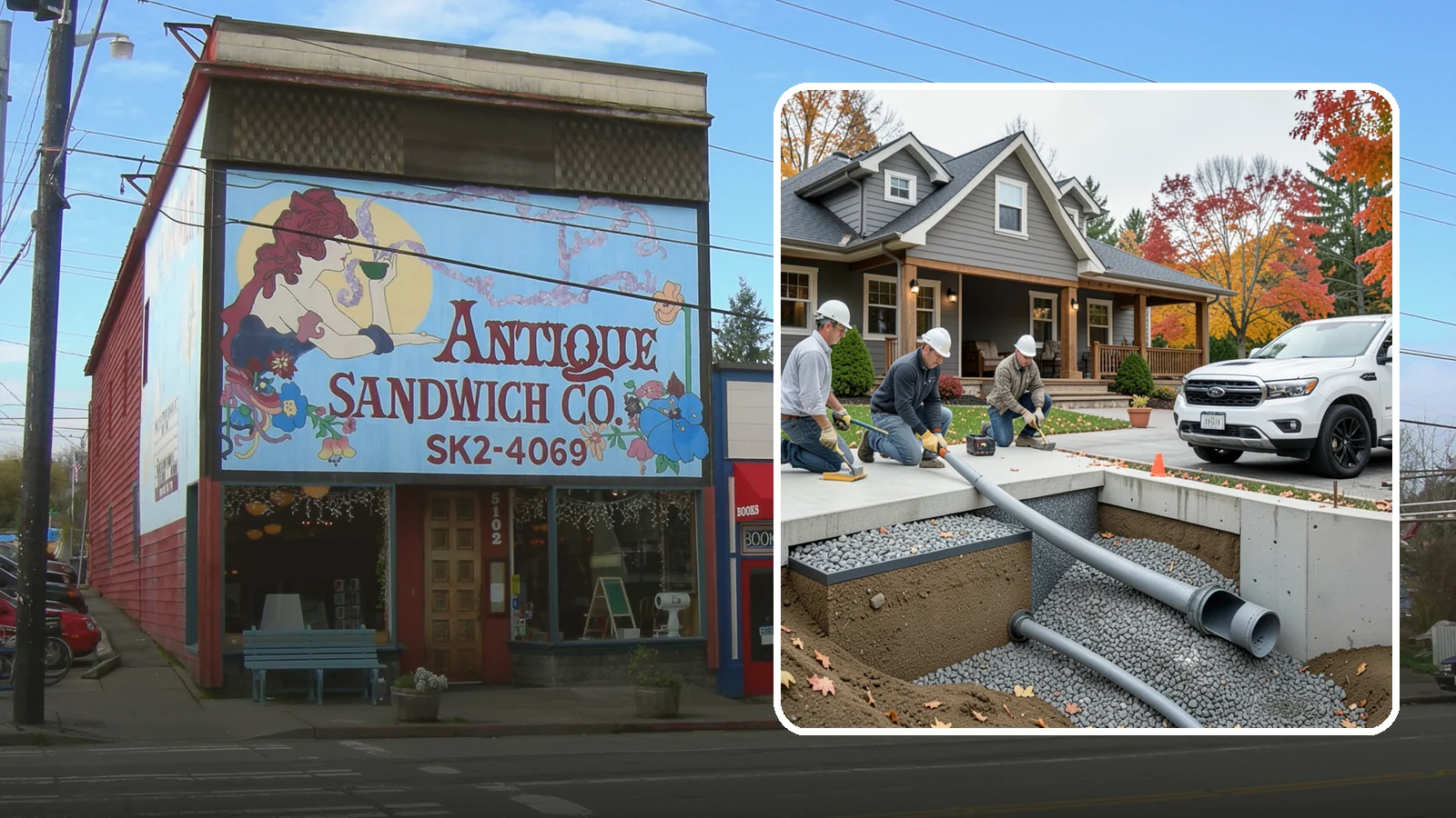 French Drain Installation in Ruston, Pierce County, WA - Burying a gravel-and-pipe drain that intercepts groundwater and carries it away from your foundation or wet yard.