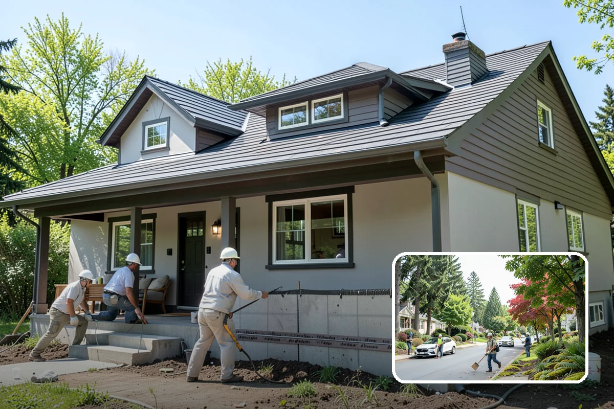 Front Porch Construction in Beaux Arts Village, King County, WA - Dramatically improves curb appeal