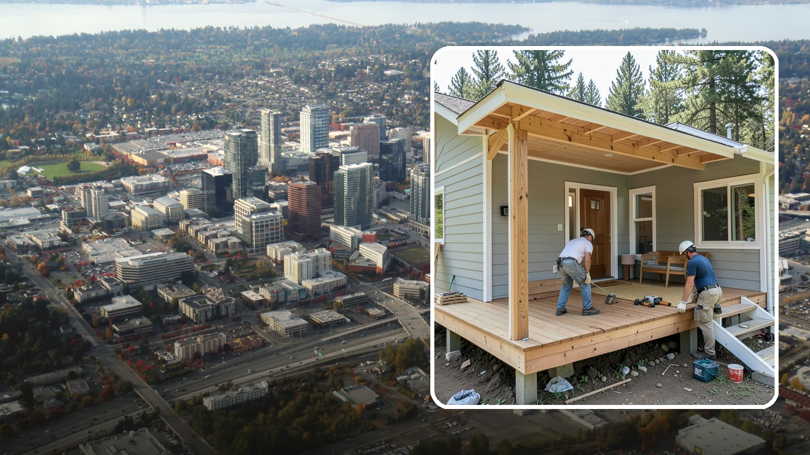Front Porch Construction in Bellevue, King County, WA - Front porch construction that boosts curb appeal and creates a welcoming entrance to your home.