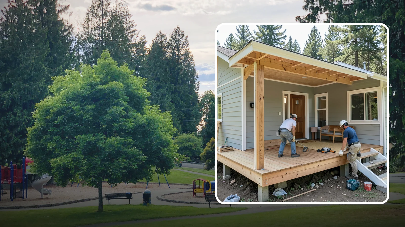 Front Porch Construction in Bonney Lake, Pierce County, WA - Front porch construction that boosts curb appeal and creates a welcoming entrance to your home.