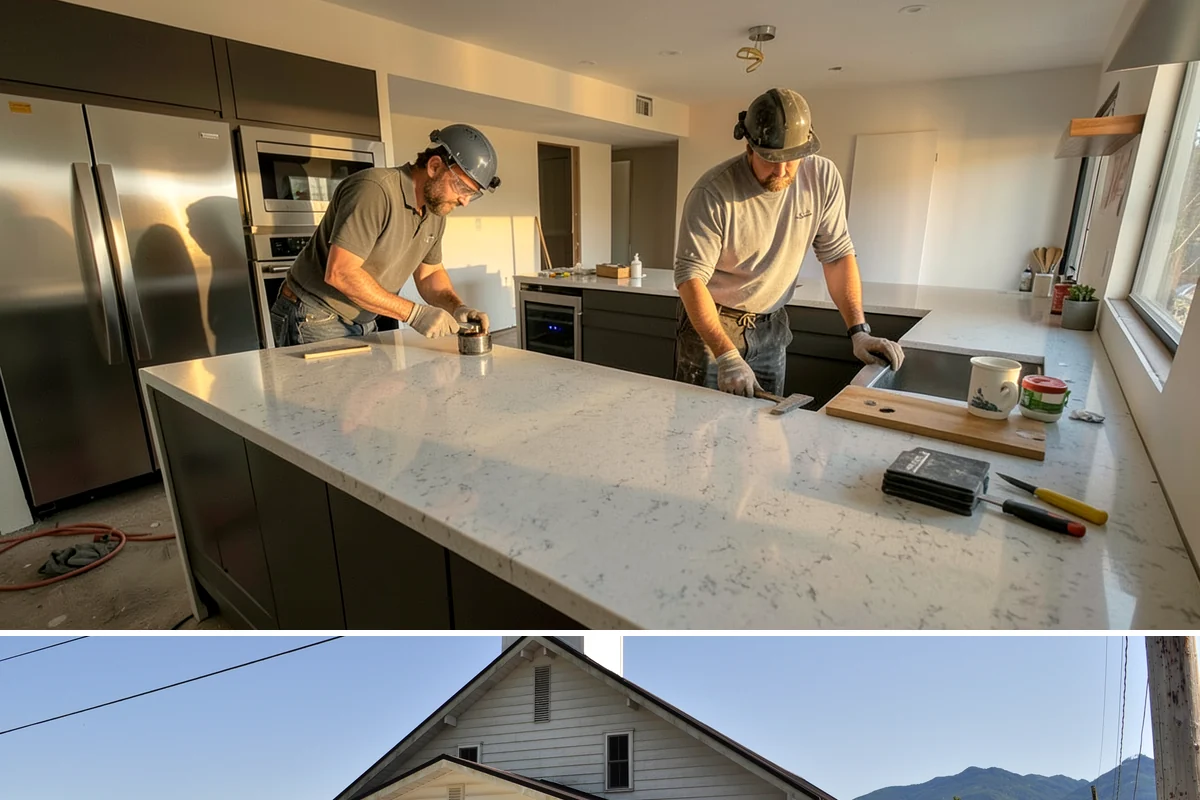 Front Porch Construction in Concrete, Skagit County, WA - Late spring through early fall provides the dry conditions ideal for tying a new porch roof into your home.