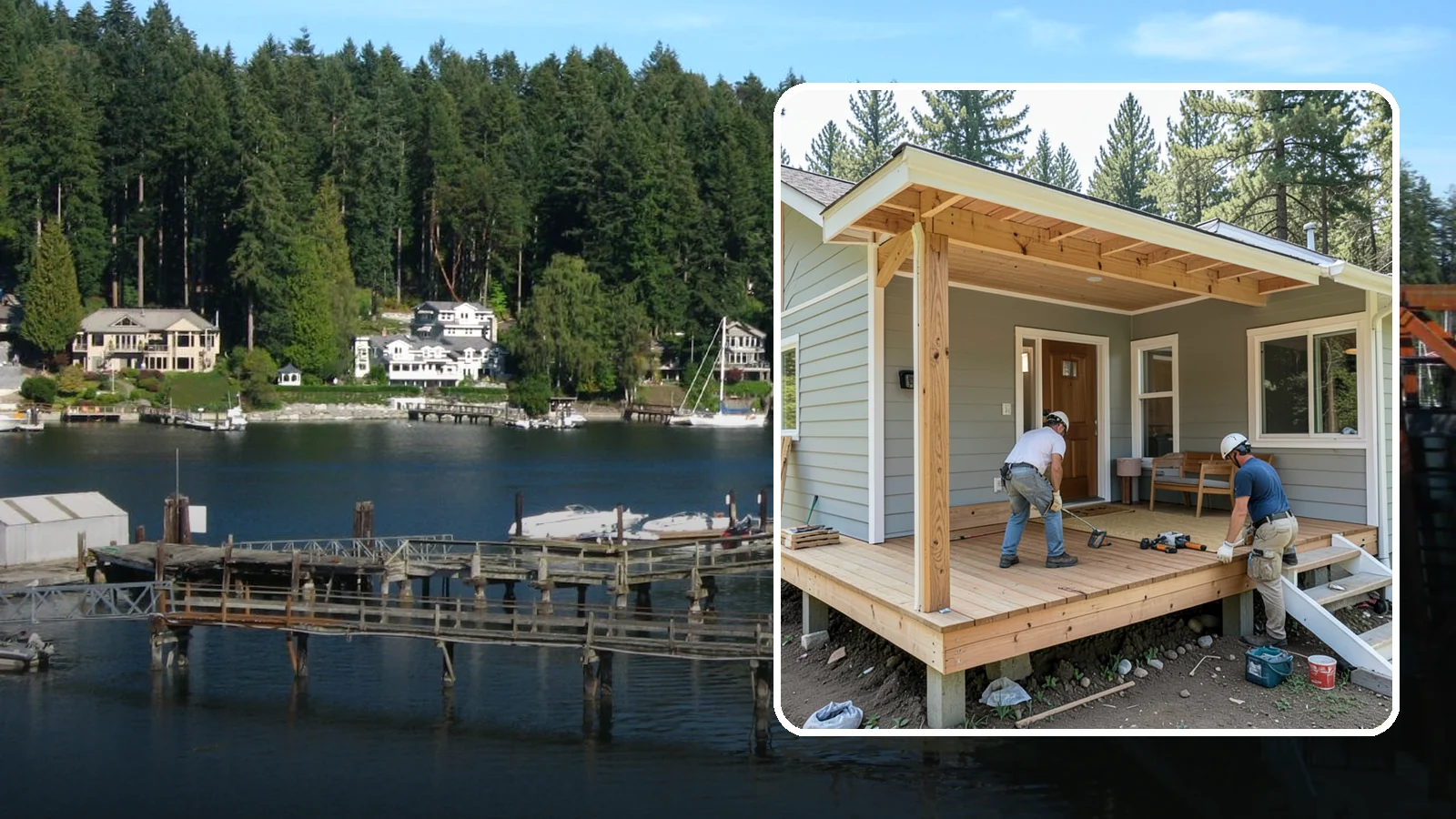 Front Porch Construction in Gig Harbor, Pierce County, WA - Front porch construction that boosts curb appeal and creates a welcoming entrance to your home.